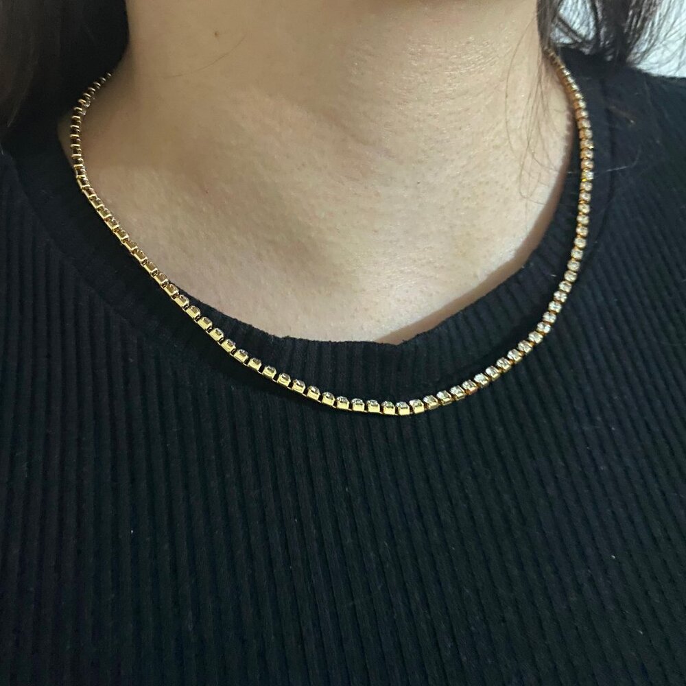 SUMMER SPECIAL Zircon Stone Pendant Snake chain Gold plated Necklace